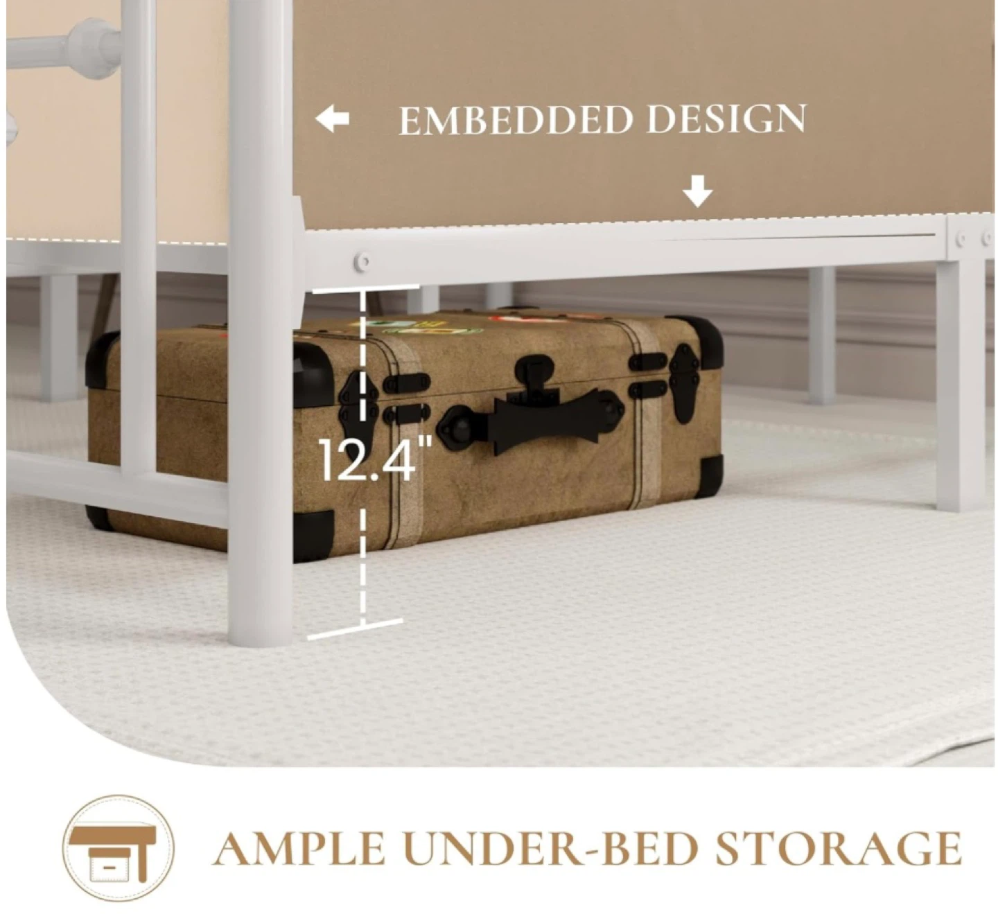 New in Box Queen Size Metal Platform Bed Frame - photo 4