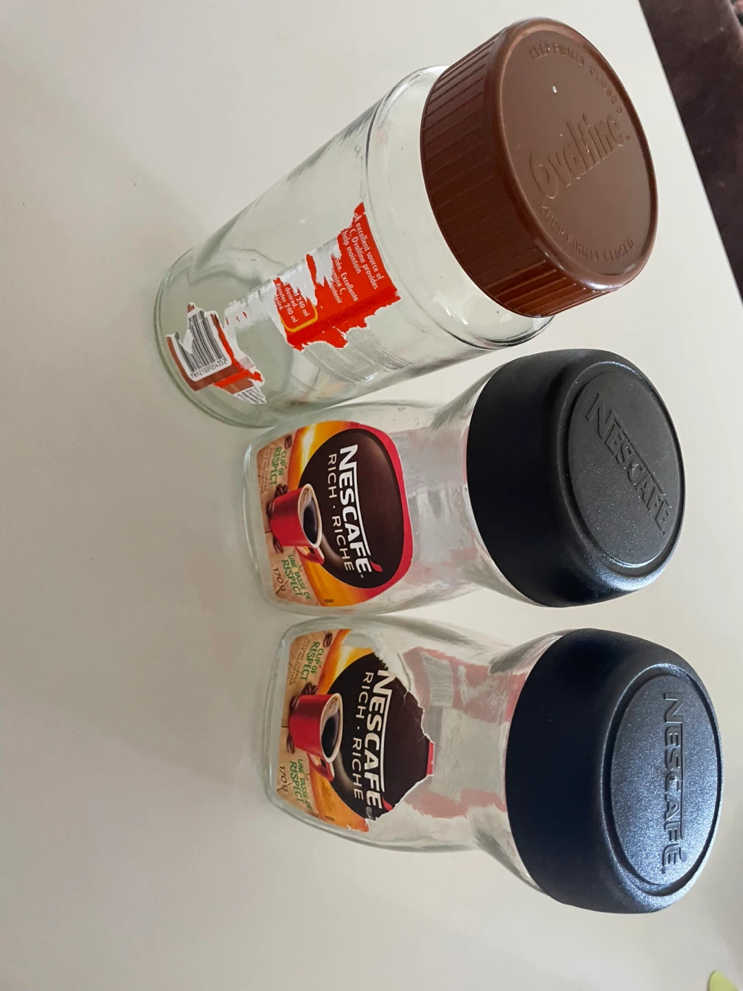Set of 3 Empty Coffee Jars (2 Nescafé, 1 Ovaltine) - photo 2