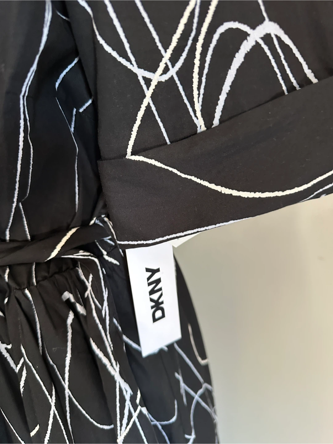 DKNY Black & White Swirl Print Shirt Dress US 10 - photo 2