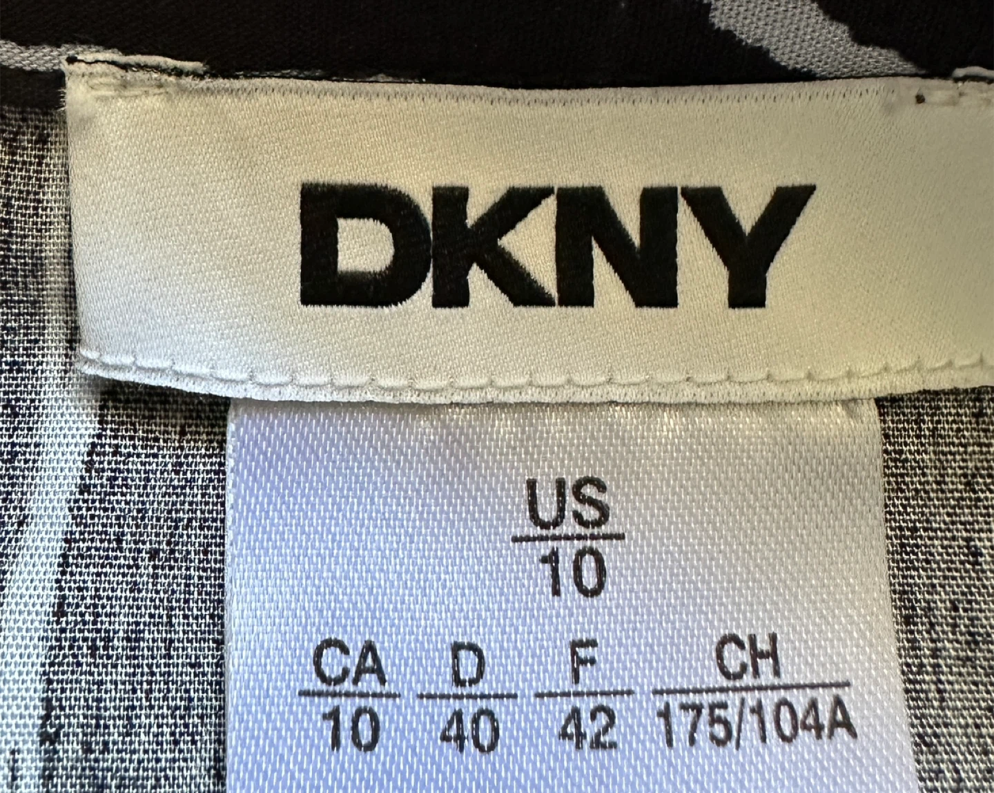 DKNY Black & White Swirl Print Shirt Dress US 10 - photo 4