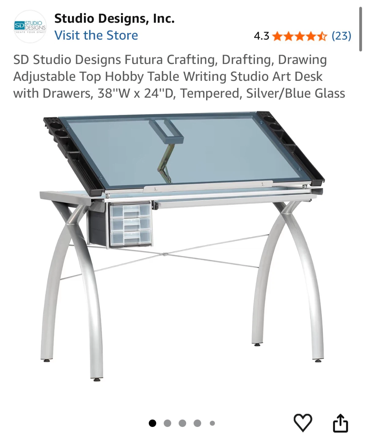 Studio Designs Futura Crafting Drafting Art Desk