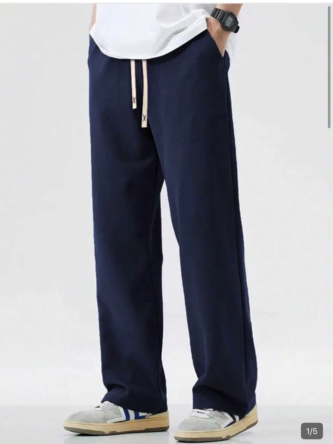 Navy Blue Relaxed Fit Sweatpants