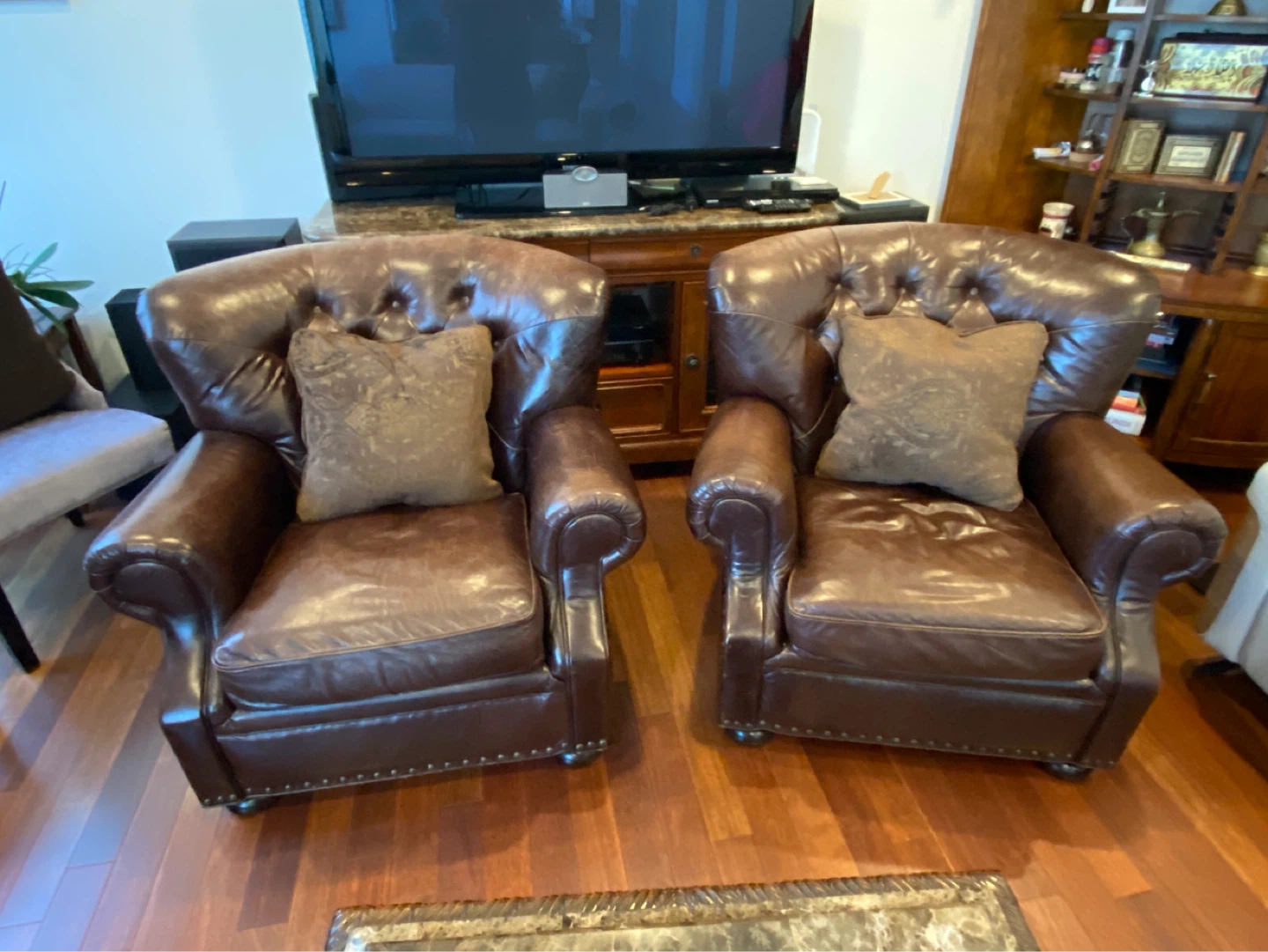Brown Leather Armchairs