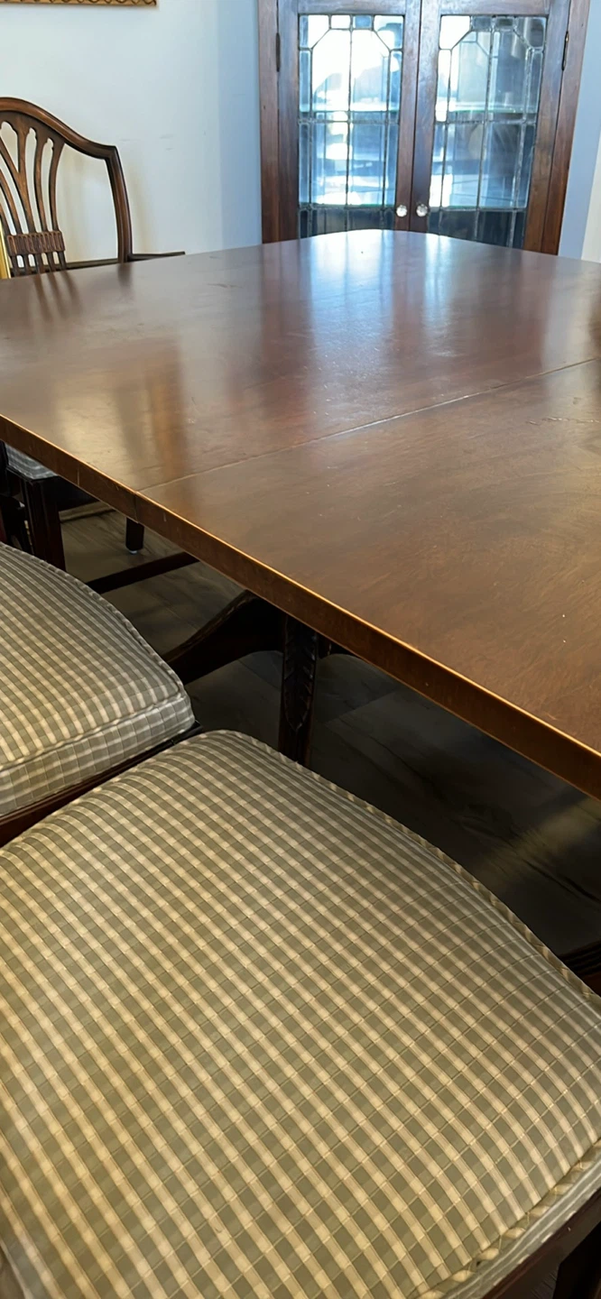 Antique Walnut Dining Table with Chairs - photo 2