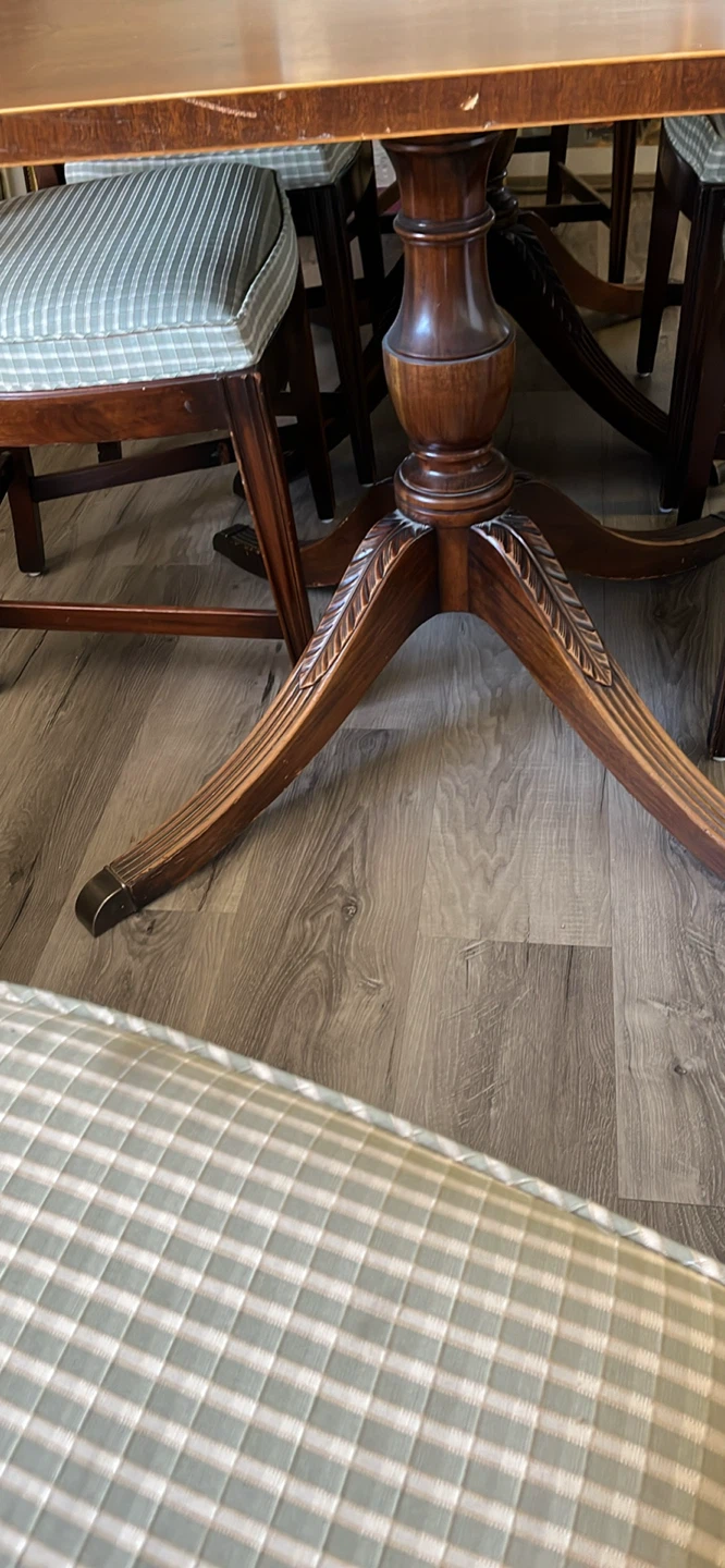 Antique Walnut Dining Table with Chairs - photo 3