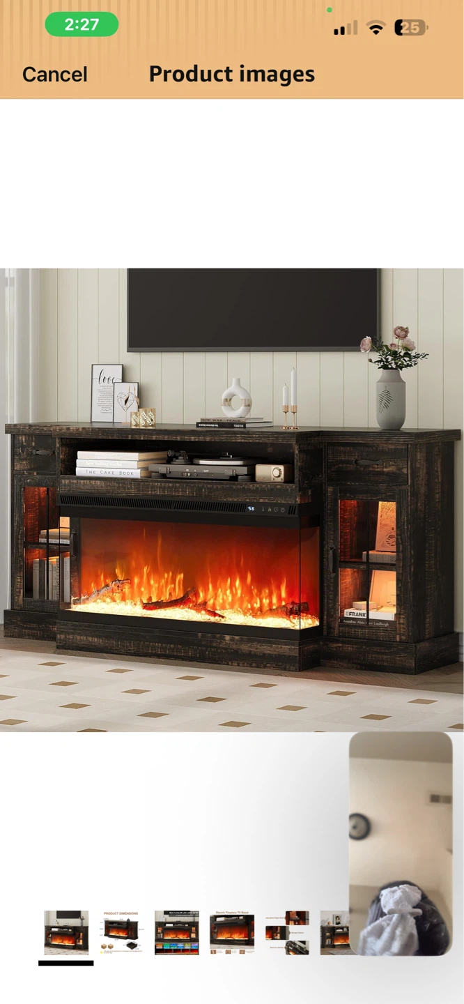 70" Electric Fireplace TV Stand