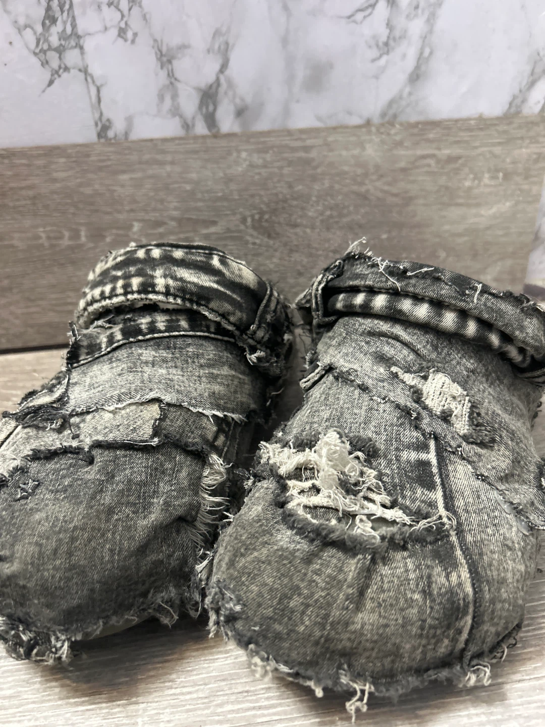 Custom made denim crocs size 10.5