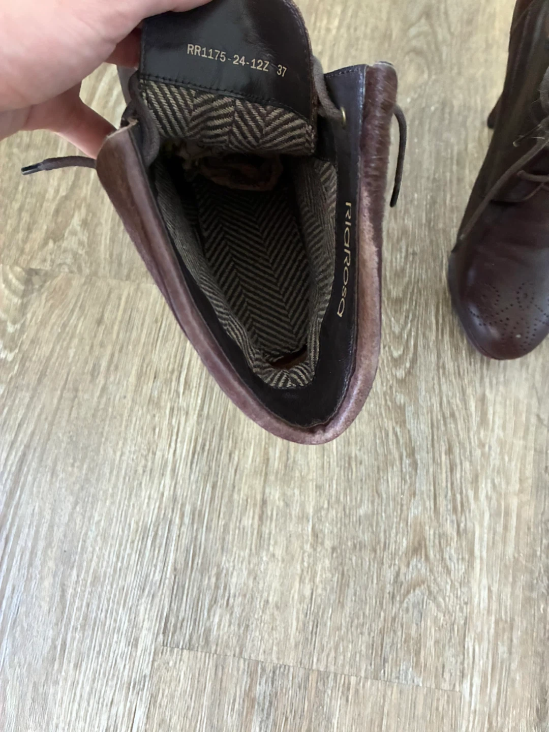 Brown-burgundy lace-up ankle boots size 37/7.5 - photo 4