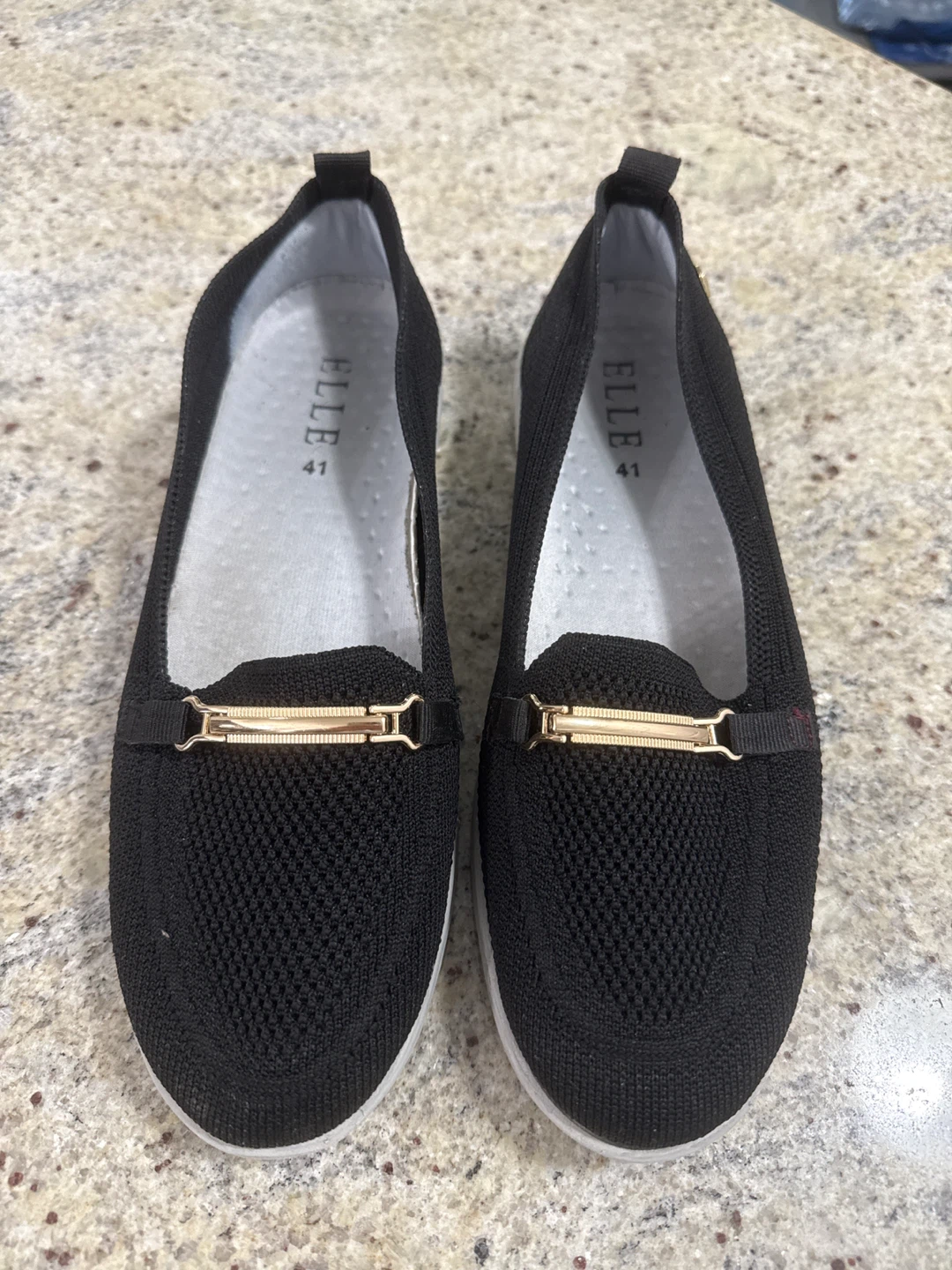 ELLE Black Knit Loafers Size 41