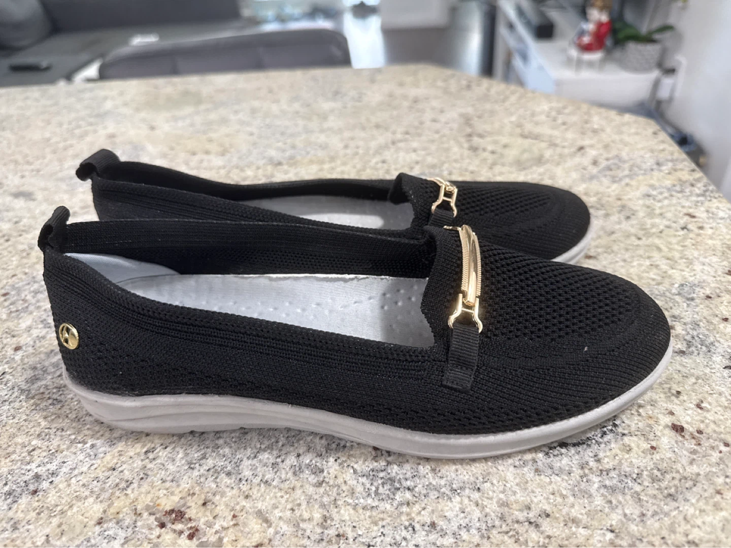ELLE Black Knit Loafers Size 41 - photo 2