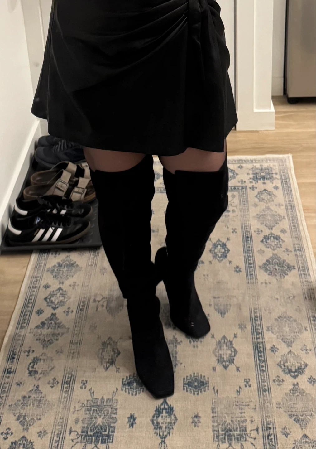 Black Suede Over-the-Knee Boots - photo 2