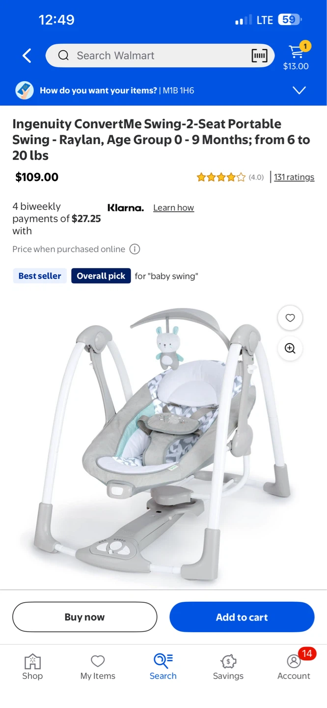 Ingenuity ConvertMe Swing-2-Seat Portable Swing - photo 2
