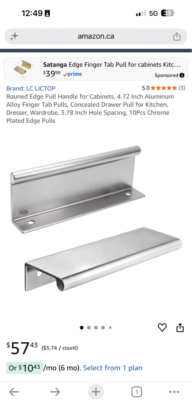 LC LICTOP 4.72 Inch Aluminum Drawer Pulls (10 Pcs)