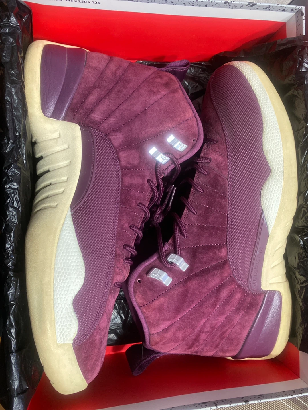 Air Jordan 12 Retro Burgundy Suede Sneakers