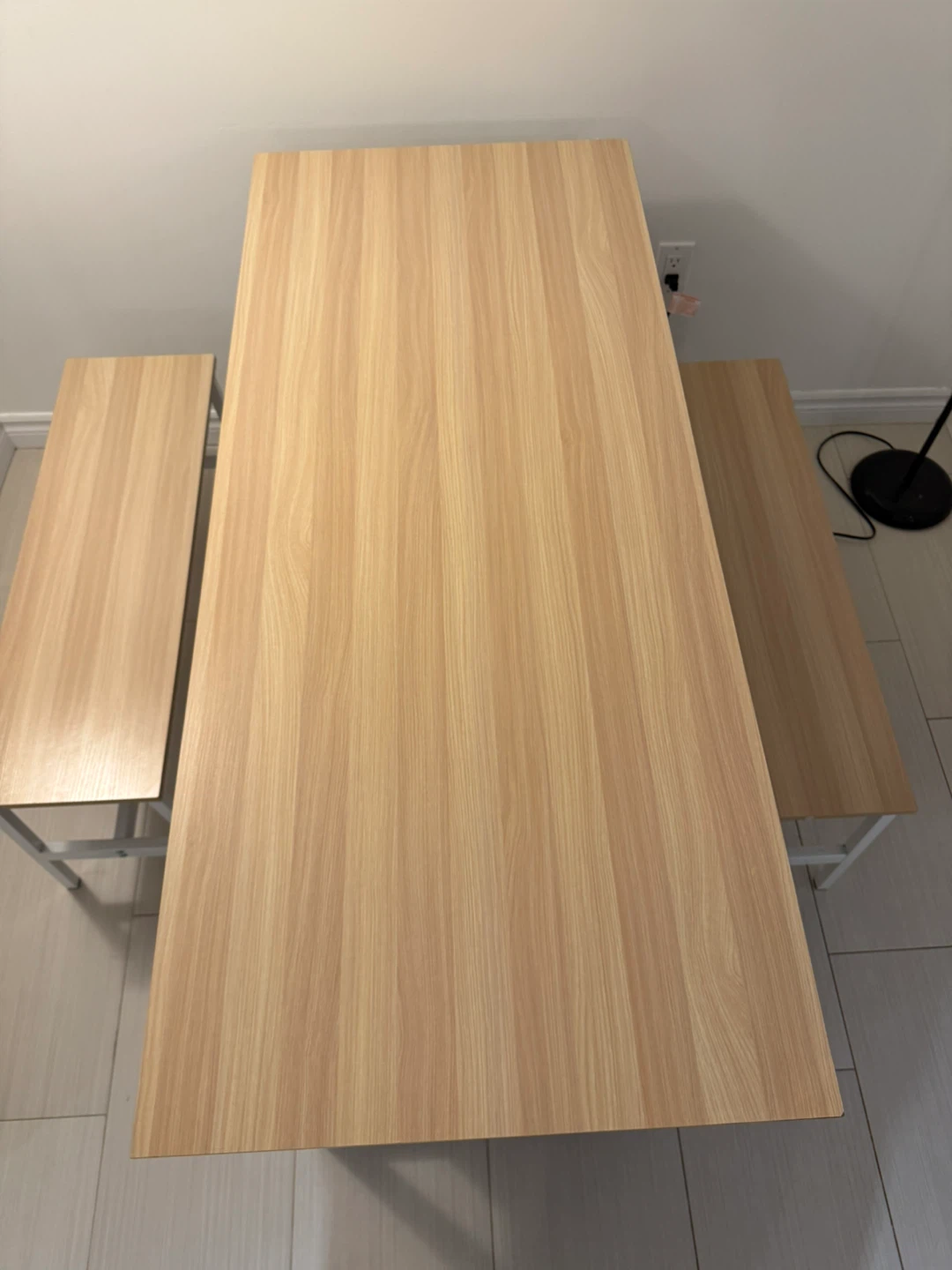 Wooden Dining Table with 2 Benches - photo 2