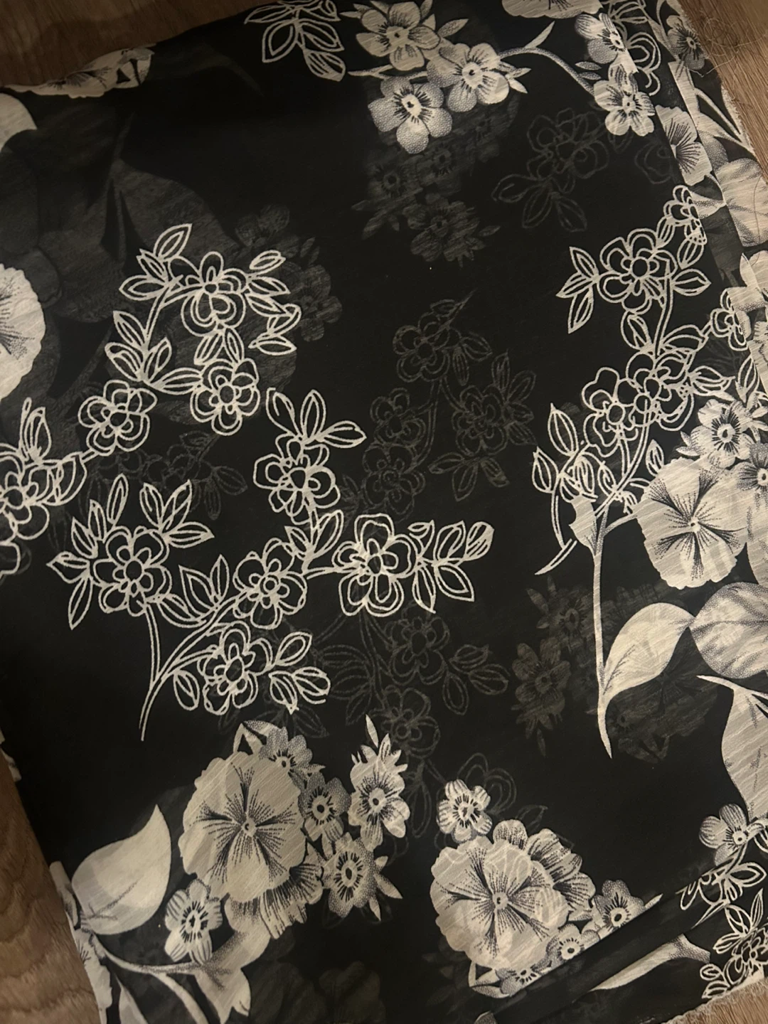 Black floral georgette unstitched suit