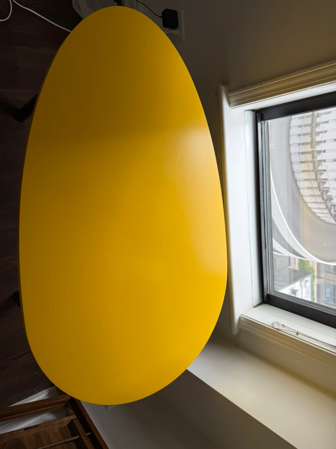 Yellow Egg-Shaped Table (Need to pick up by June 7th)