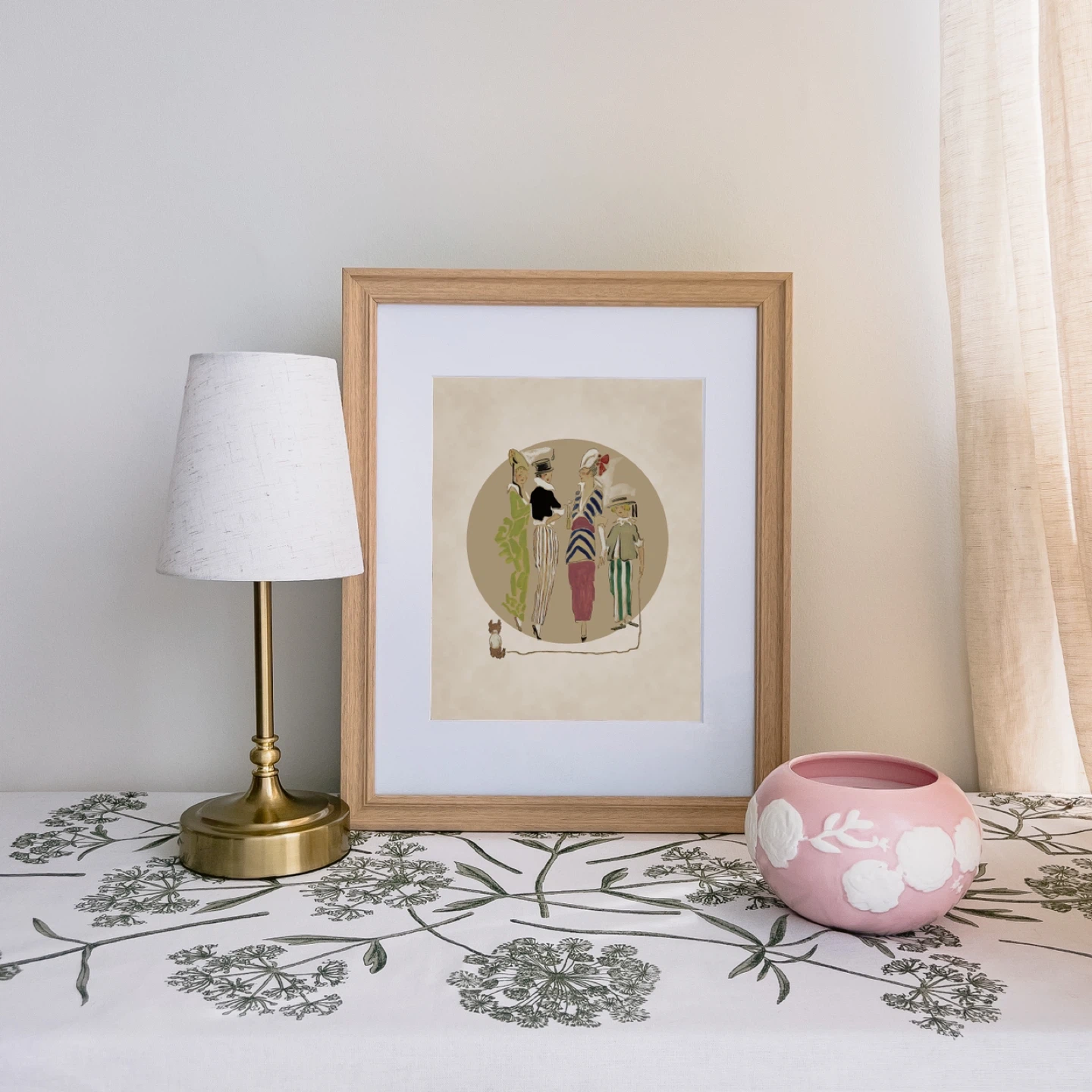 Vintage Inspired Art Print with Frame