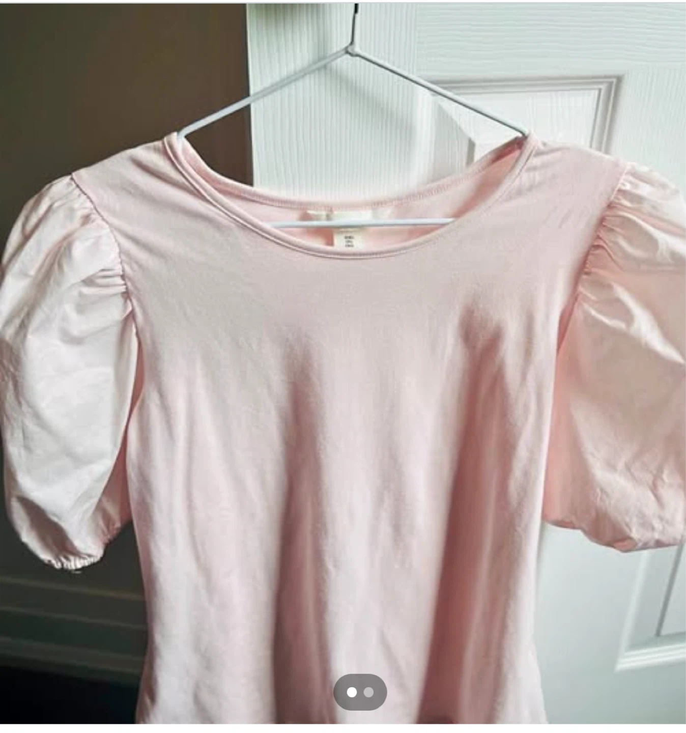 Light Pink Puff Sleeve T-Shirt