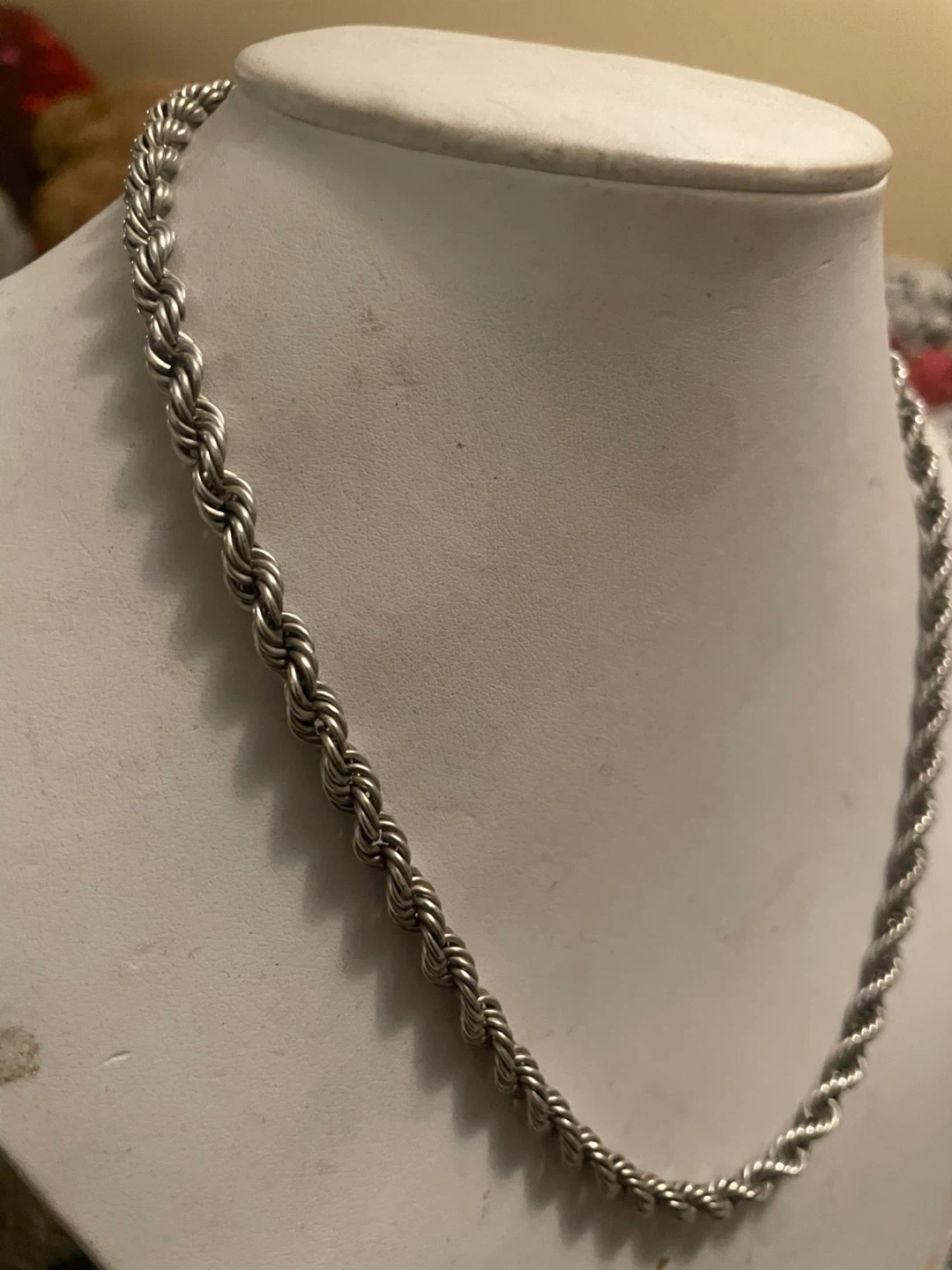 Silver Rope Chain Necklace