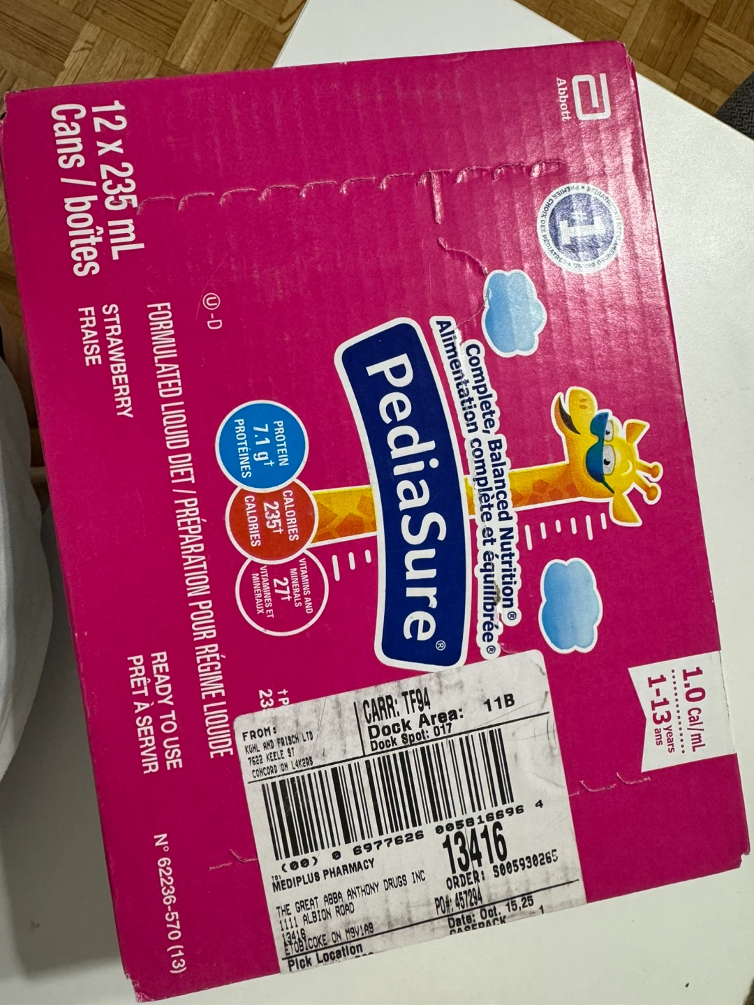 PediaSure Strawberry Formula - 12 x 235 mL Cans