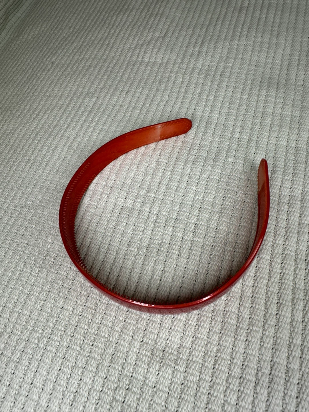Red Solid Plastic Headband Retro Glossy - photo 4