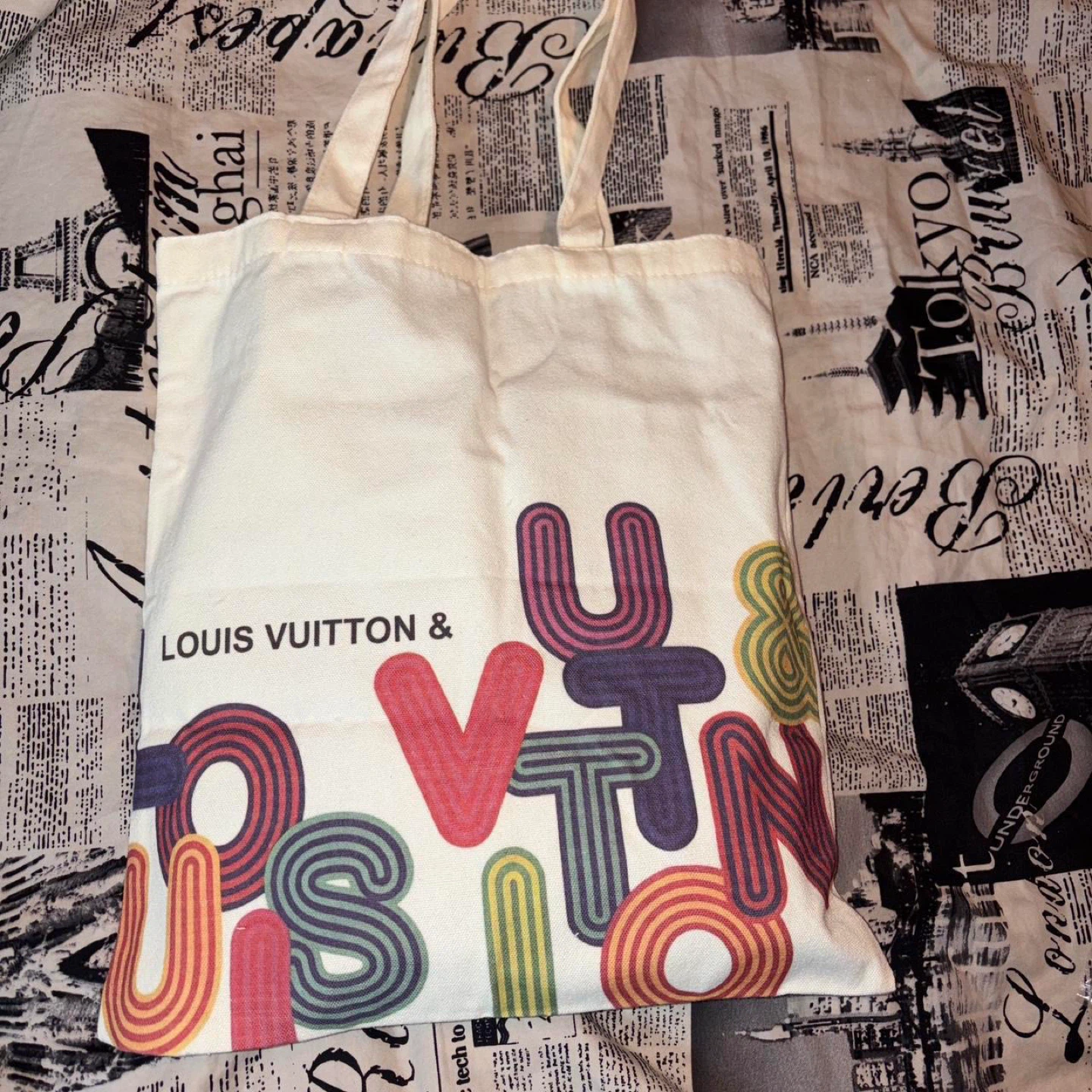 Canvas LV tote bag with zipper - photo 2