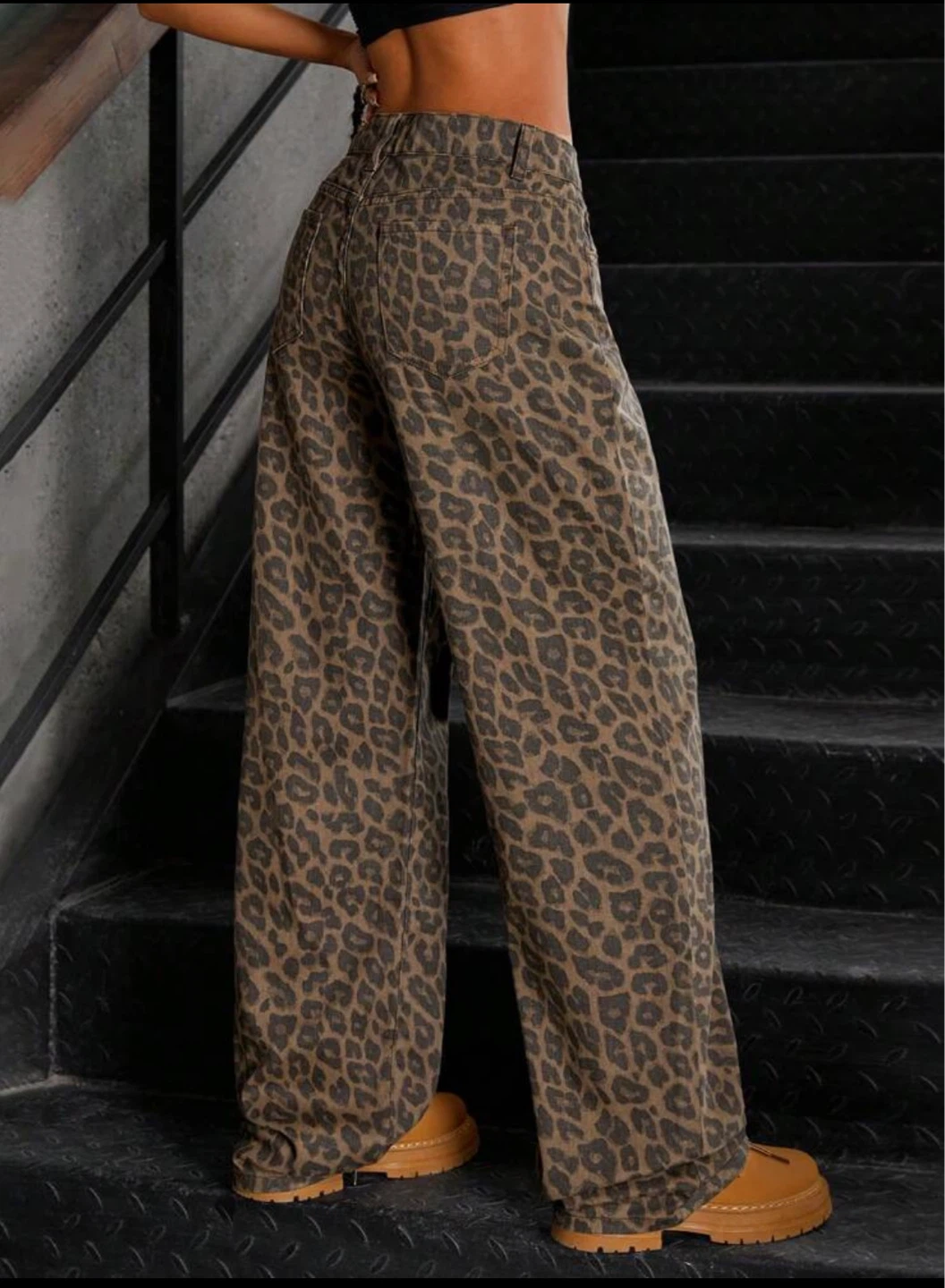 Leopard Wide Leg Jeans - photo 2