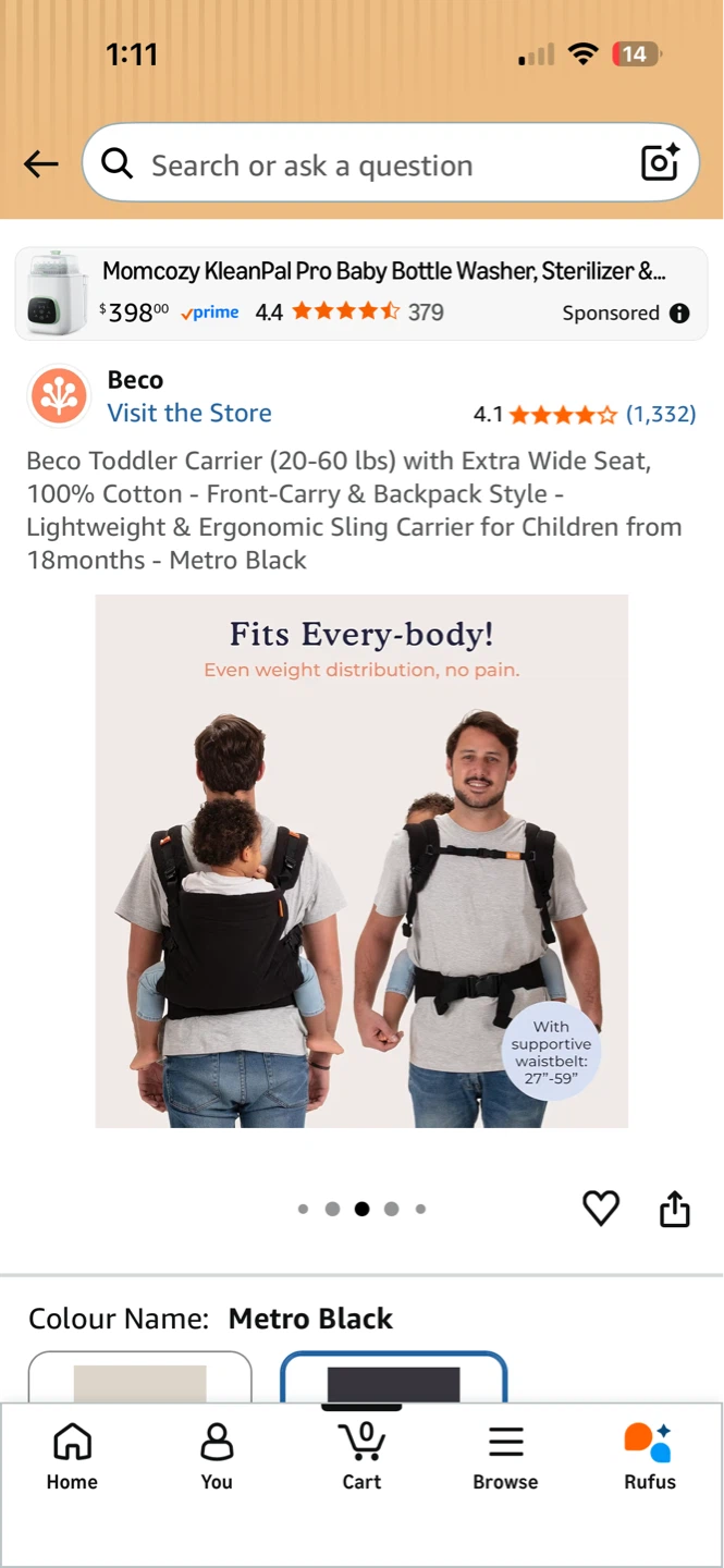 Beco Toddler Carrier - Metro Black - photo 5