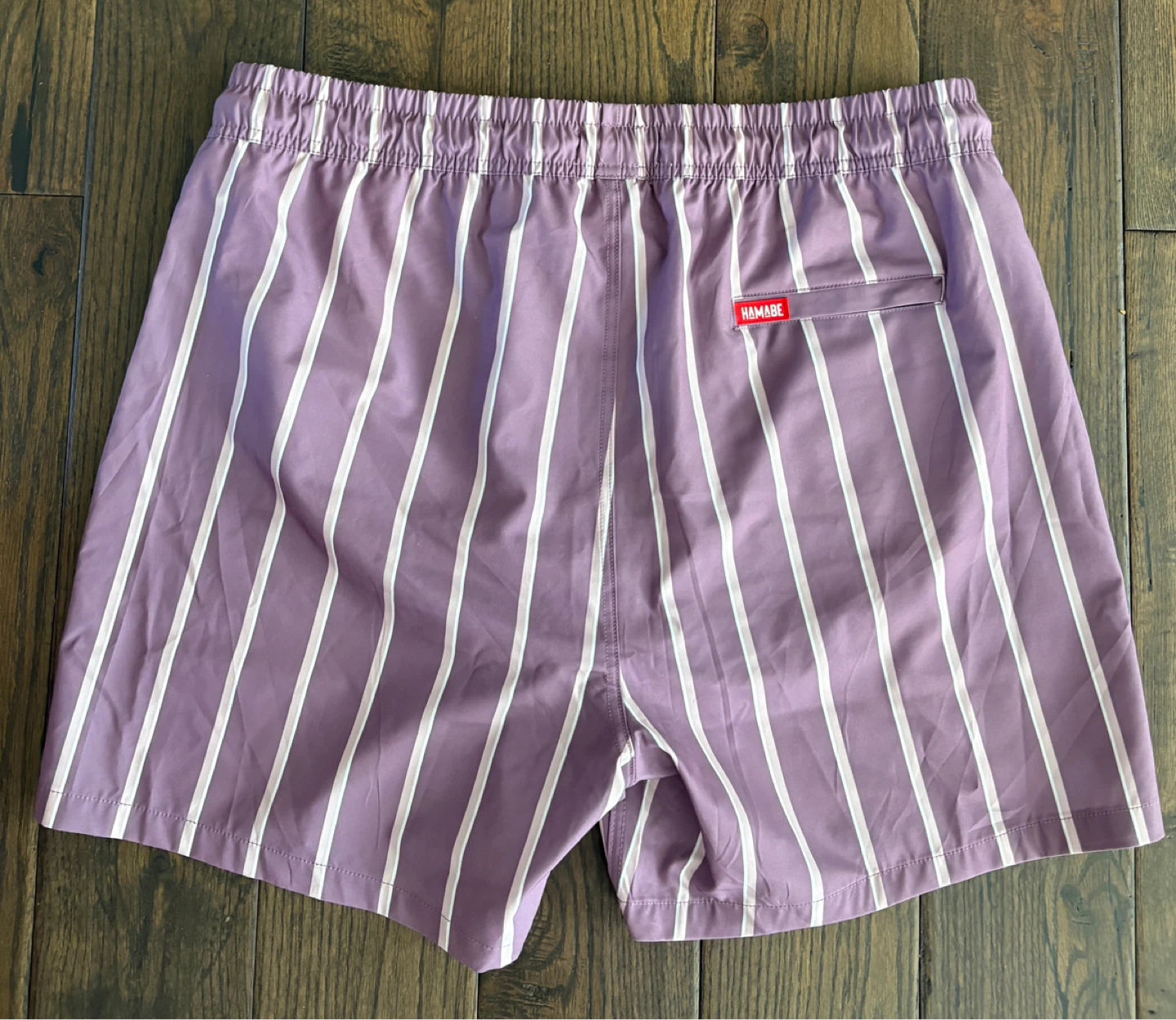 Hamabe Volley Purple and White Striped Drawstring Swimsuit XXL - photo 4