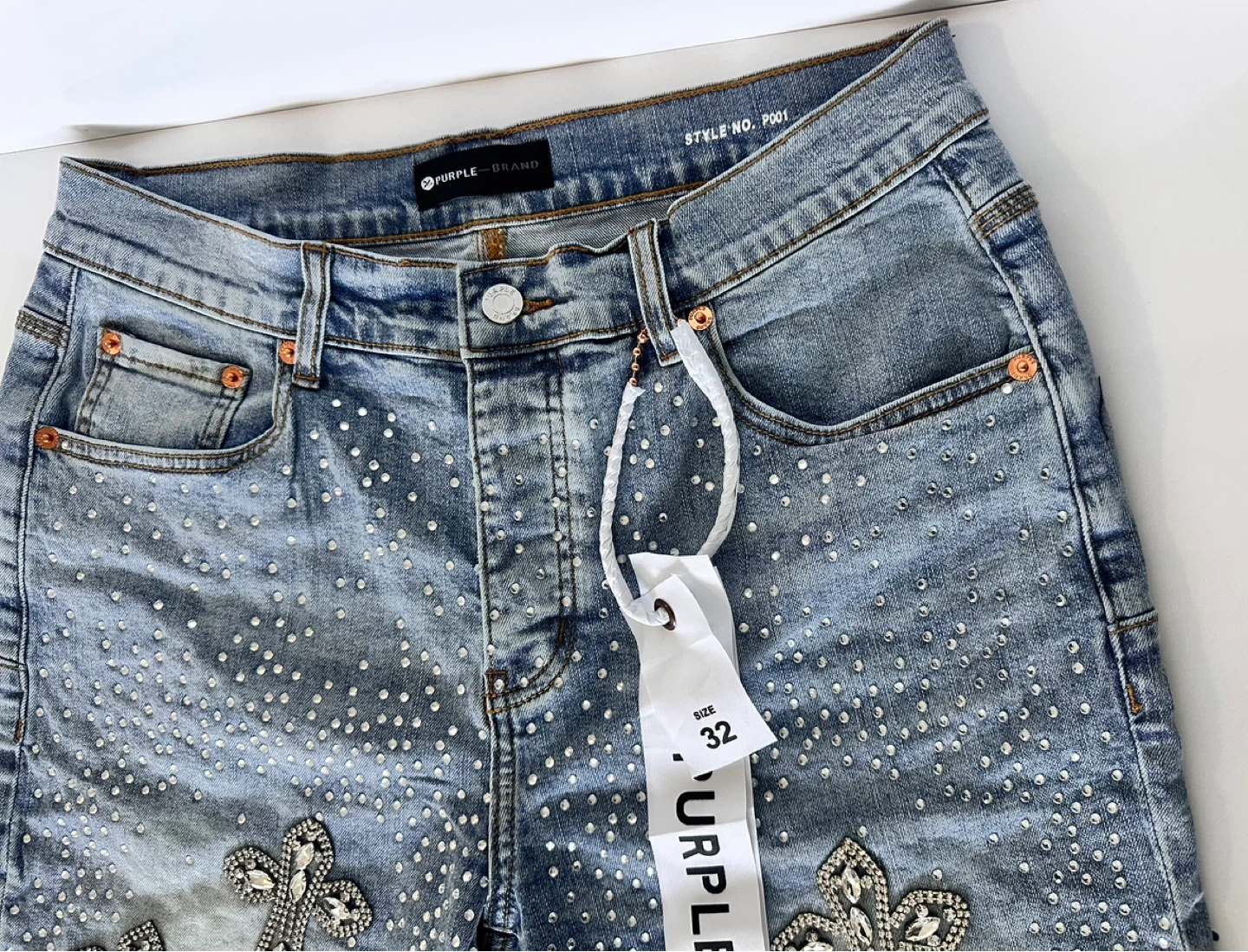 Purple Brand | Short Jean Rhinestone - photo 4