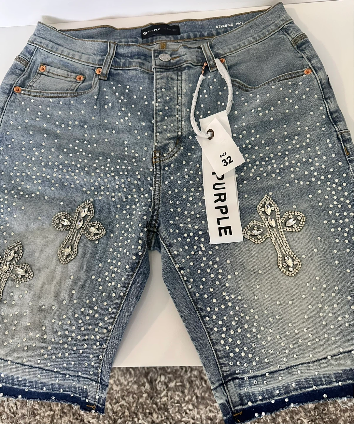 Purple Brand | Short Jean Rhinestone - photo 3