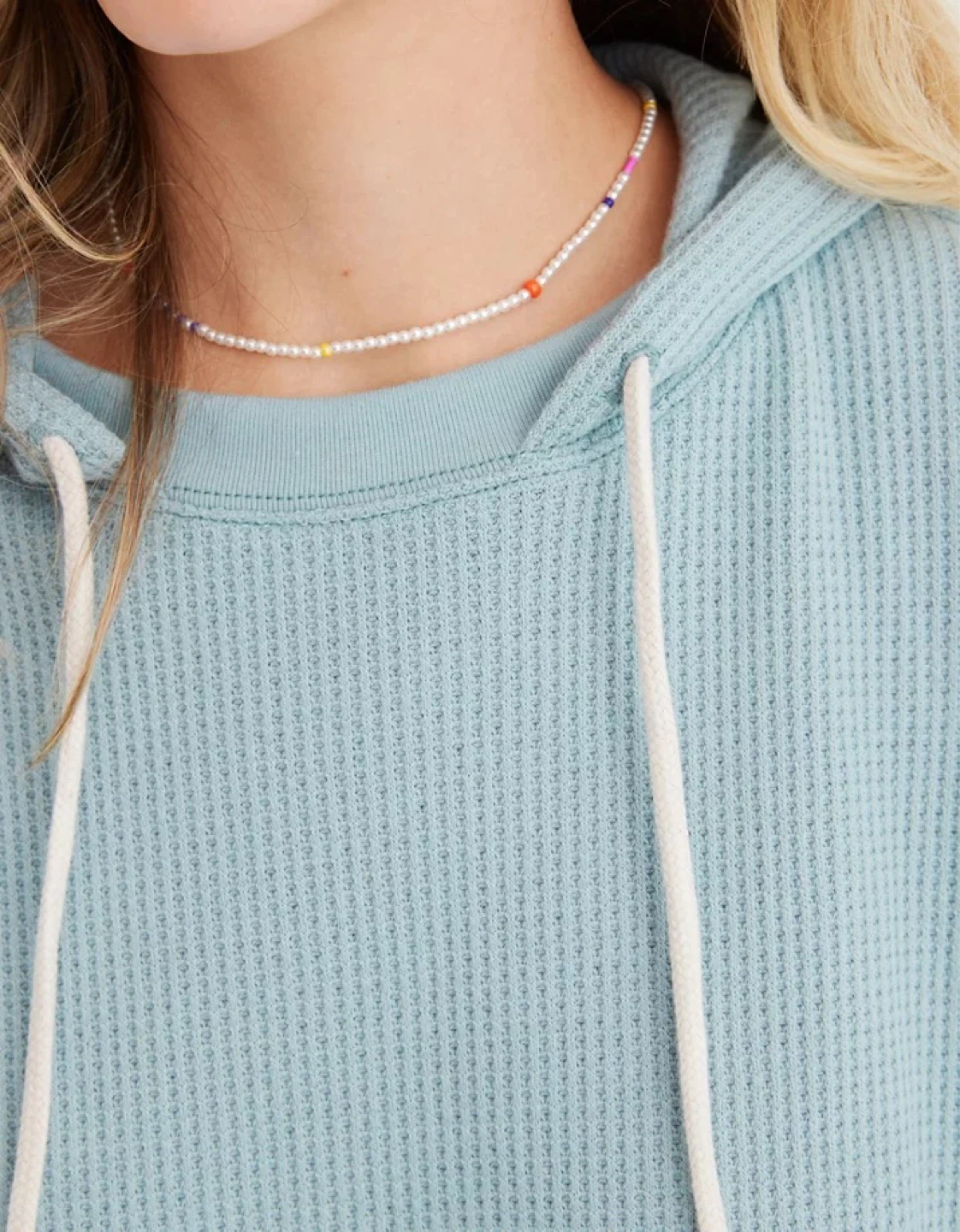 Aerie Cozy Waffle Hoodie oversized small - photo 3