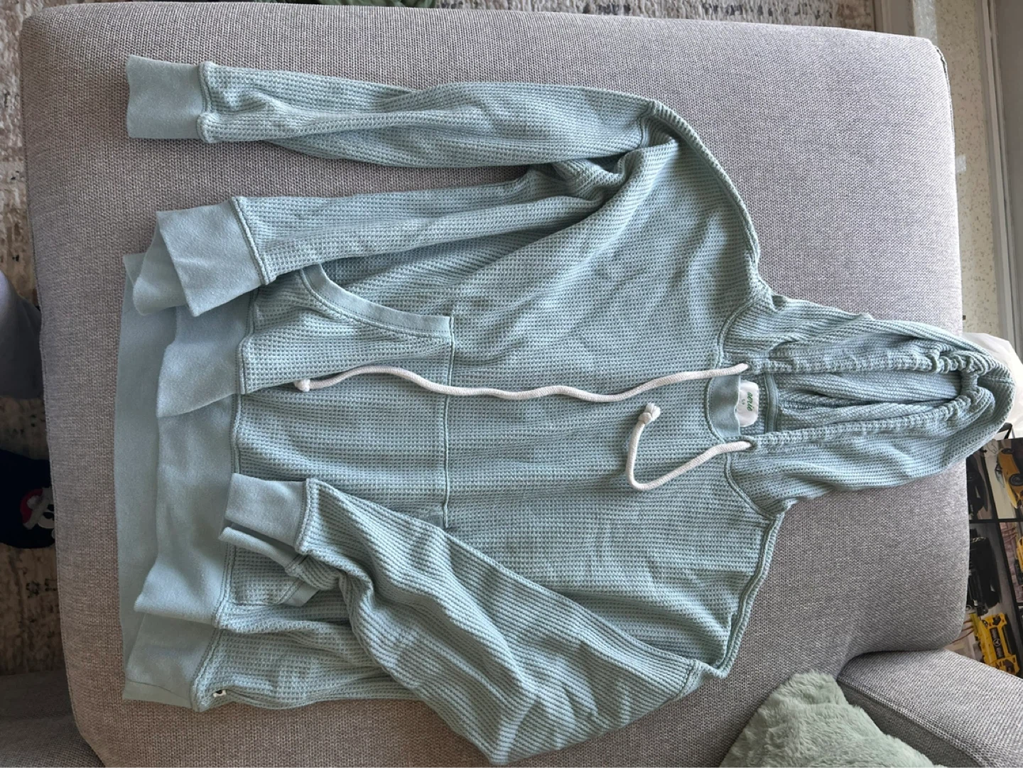 Aerie Cozy Waffle Hoodie oversized small - photo 4
