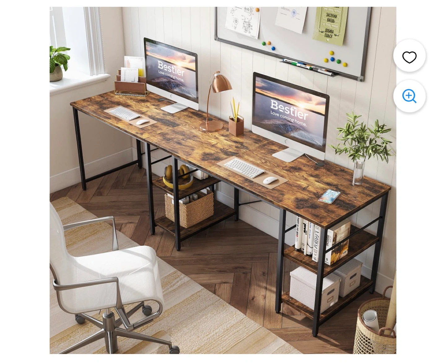 Bestier 💥high quality💥L-Shaped Desk with Shelves - photo 2