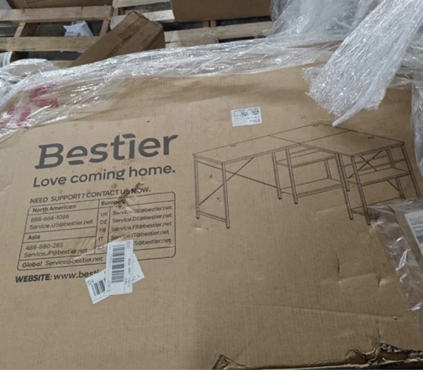 Bestier 💥high quality💥L-Shaped Desk with Shelves - photo 3