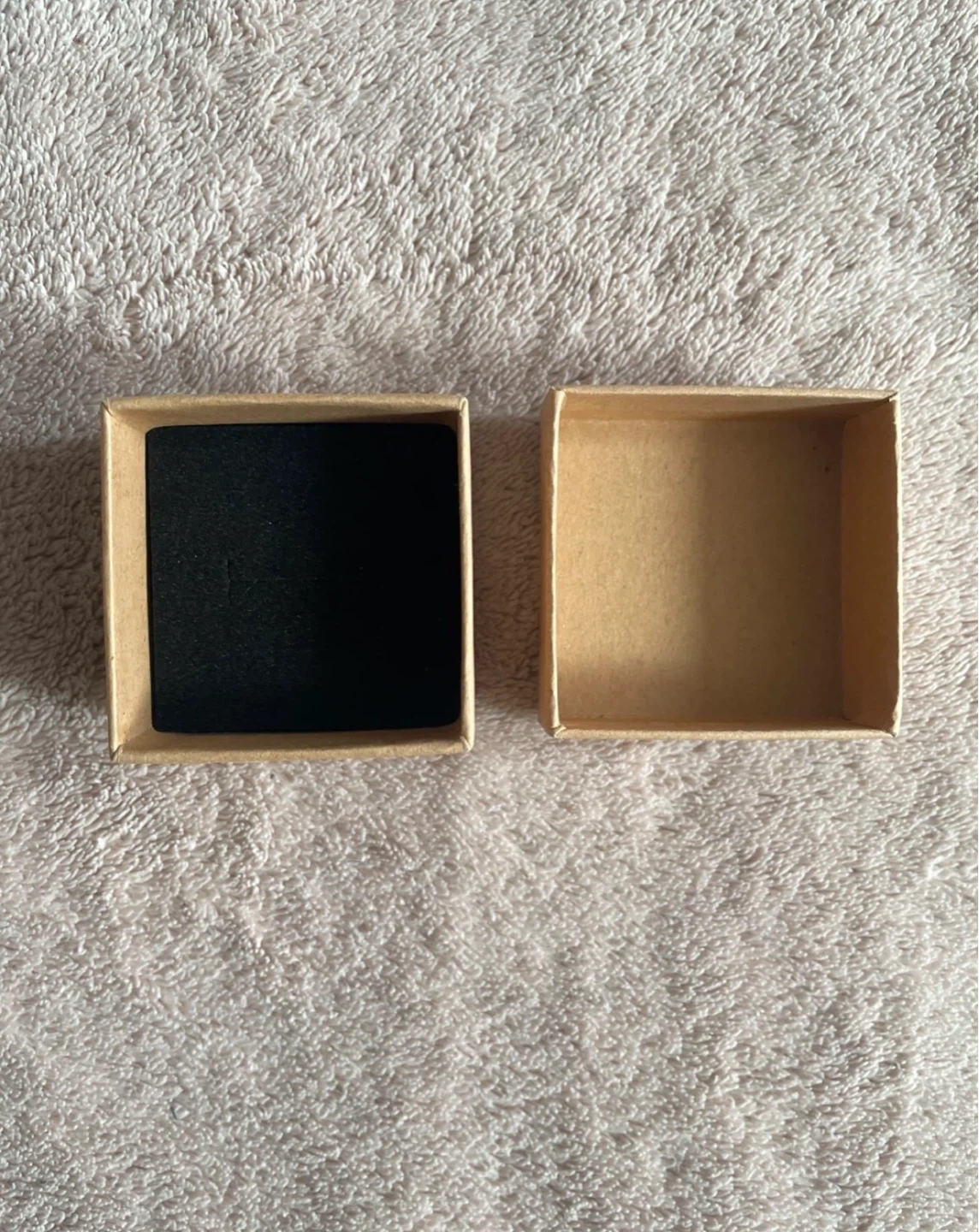 Small Kraft Cardboard Jewelry Box with Black Insert
