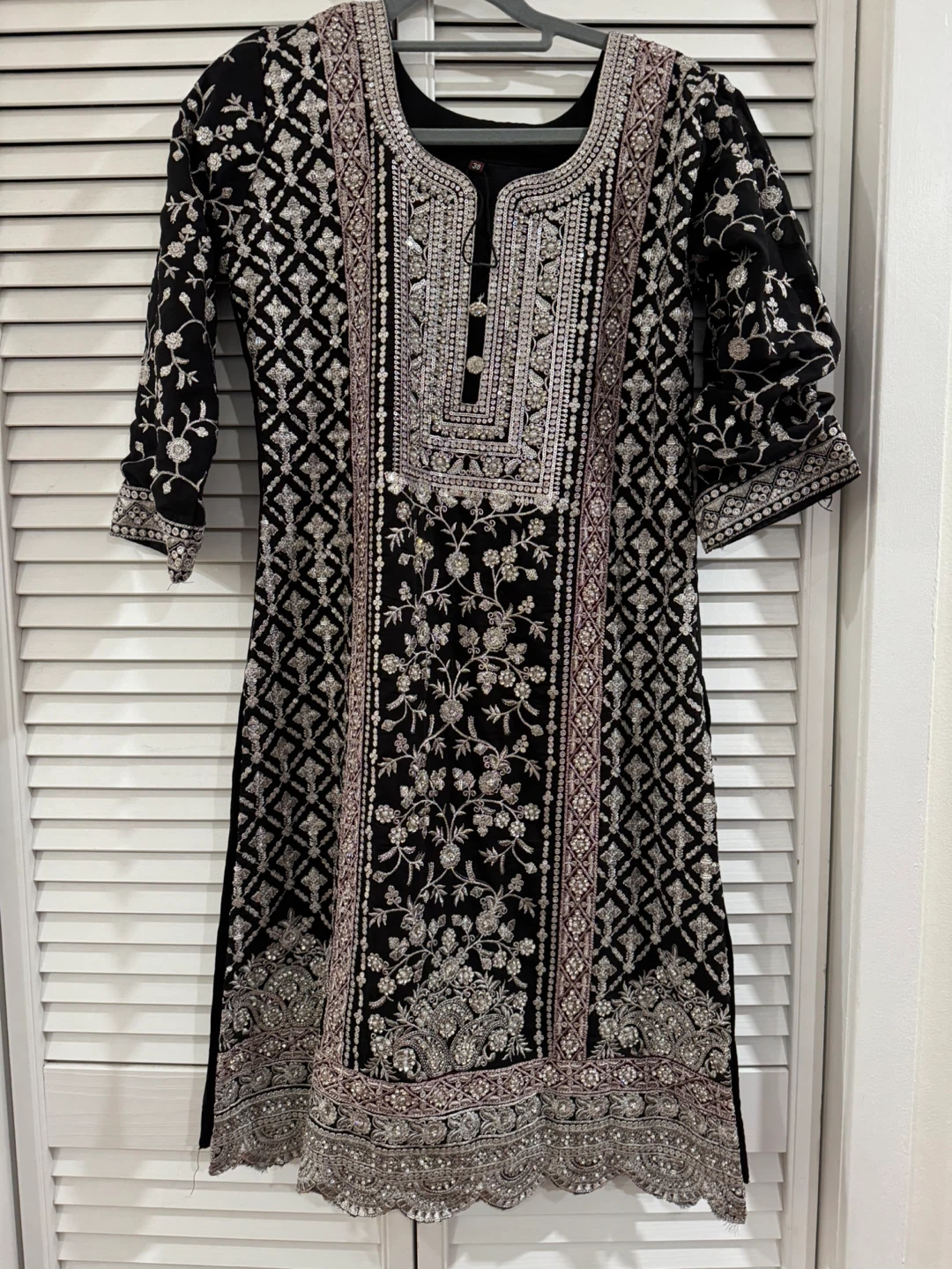 Embroidered Black Salwar Kameez with Dupatta