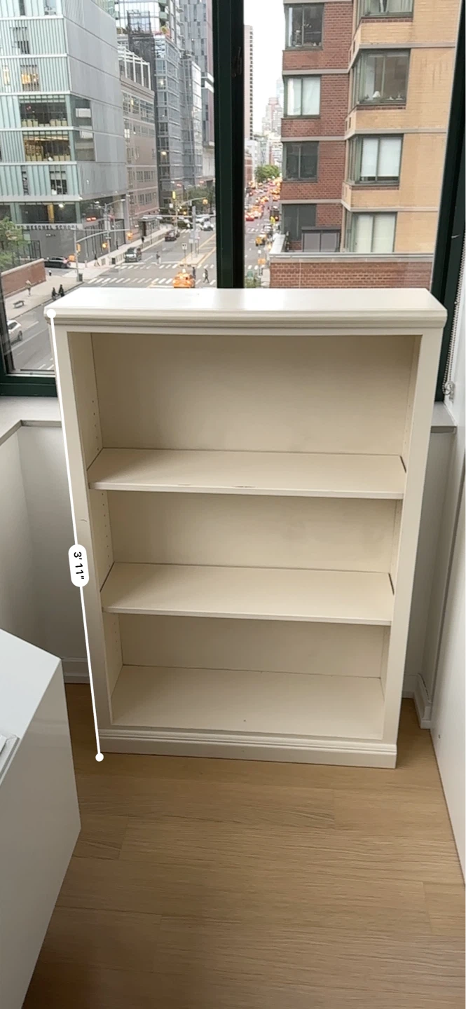 White 3-Shelf Bookcase - photo 2