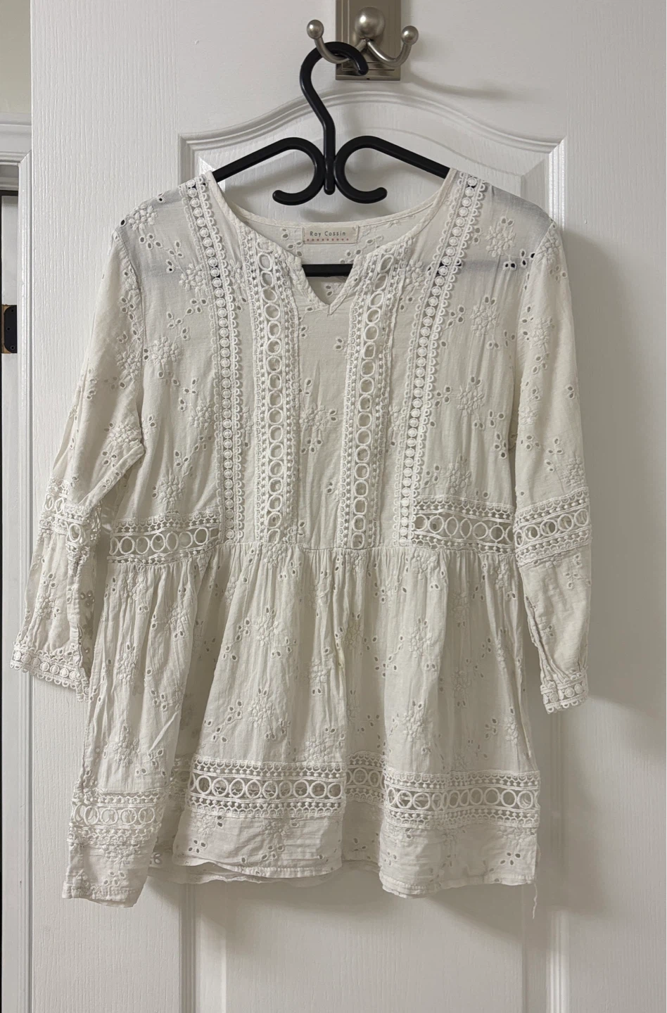 Blouse with eyelet embroidery size S