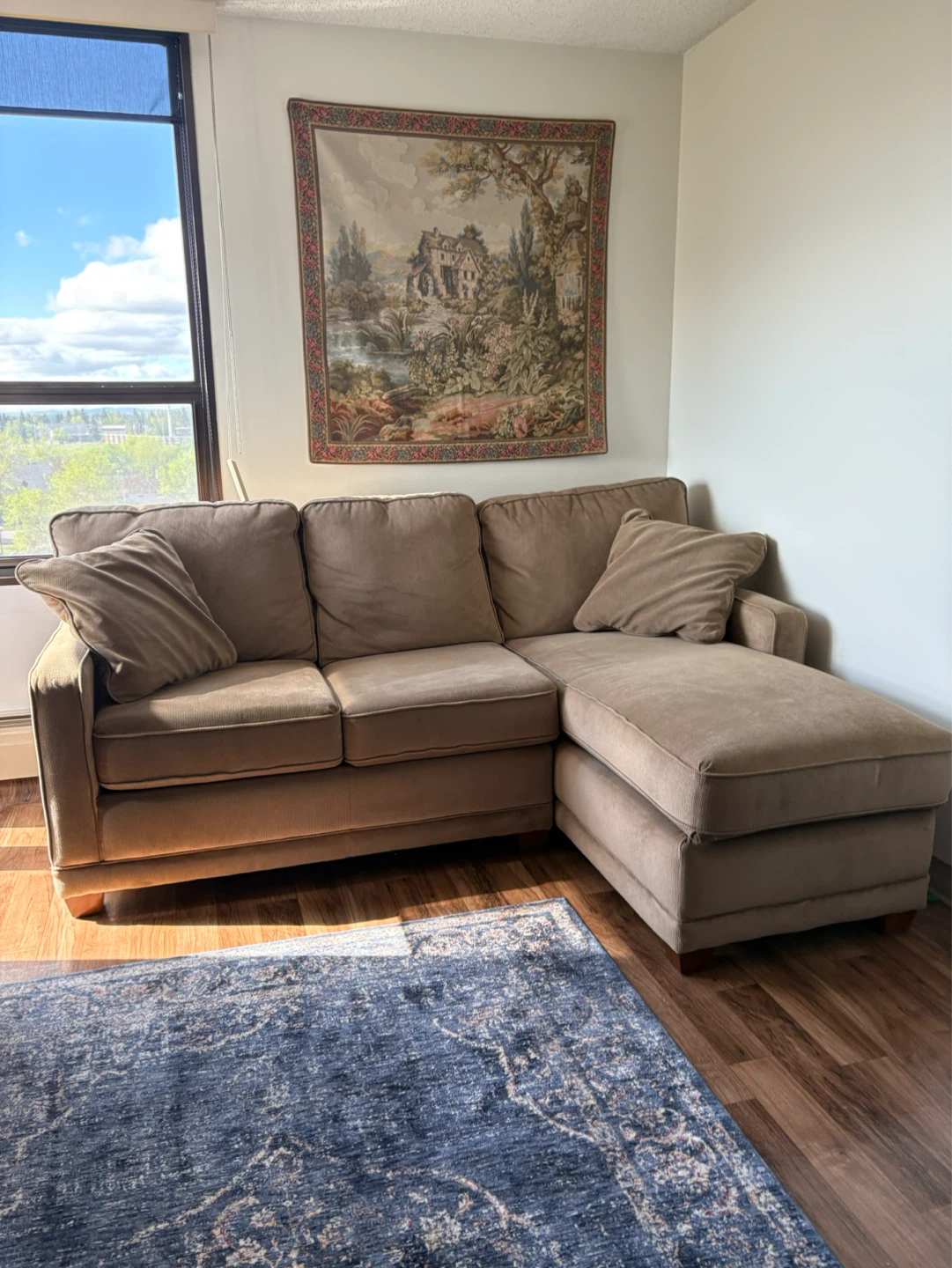 Tan Sectional Sofa with Chais by Lazy Boy
