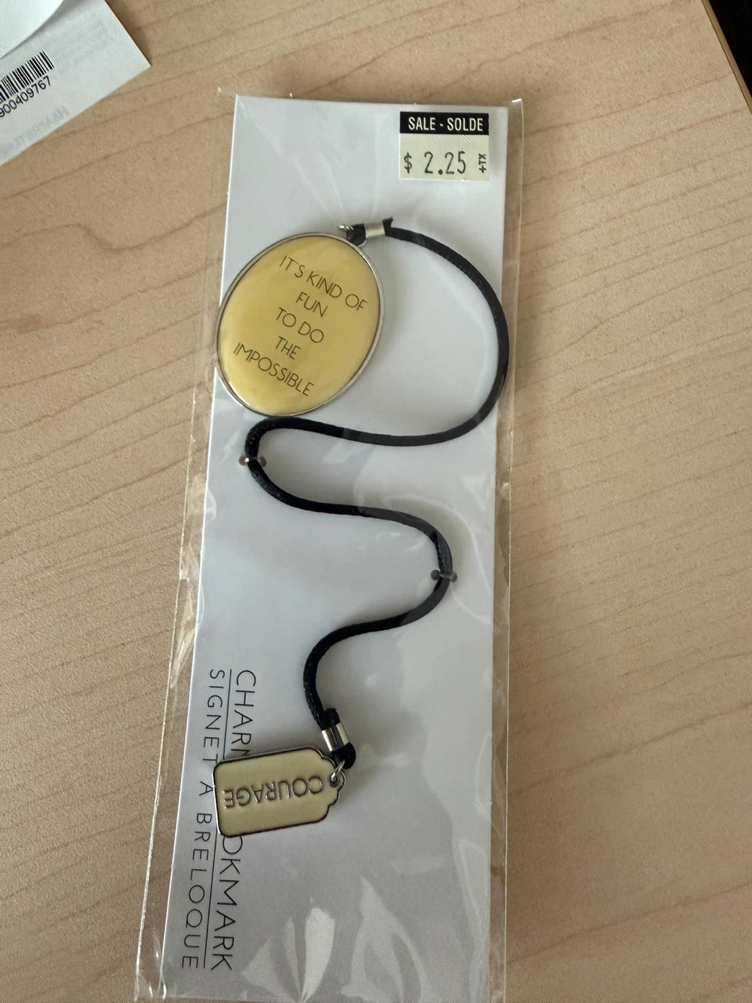 Free-Indigo Charm Bookmark - Courage