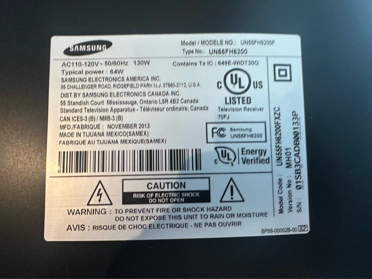 Samsung 55" UN55FH6200F Smart LED TV - photo 2