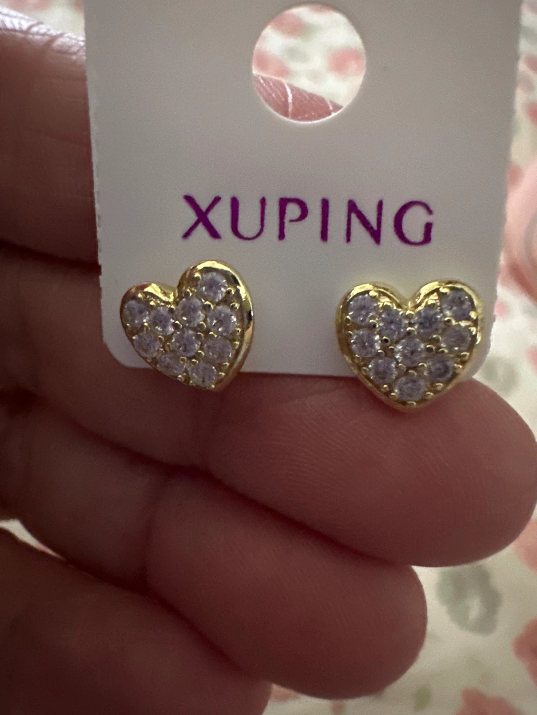 Xuping 14k laminated Heart Stud Earrings