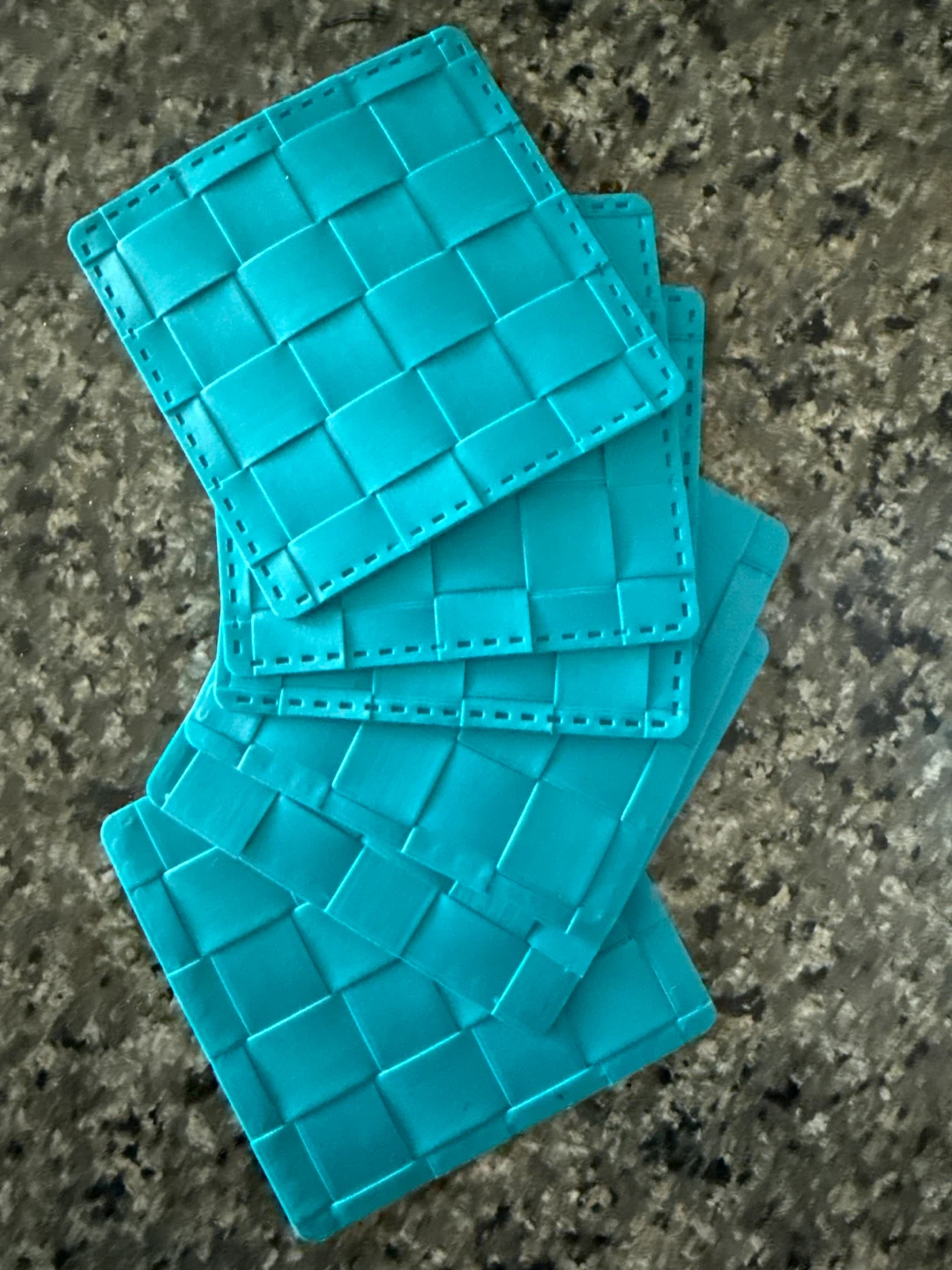 Teal Woven Coasters - Set of 6