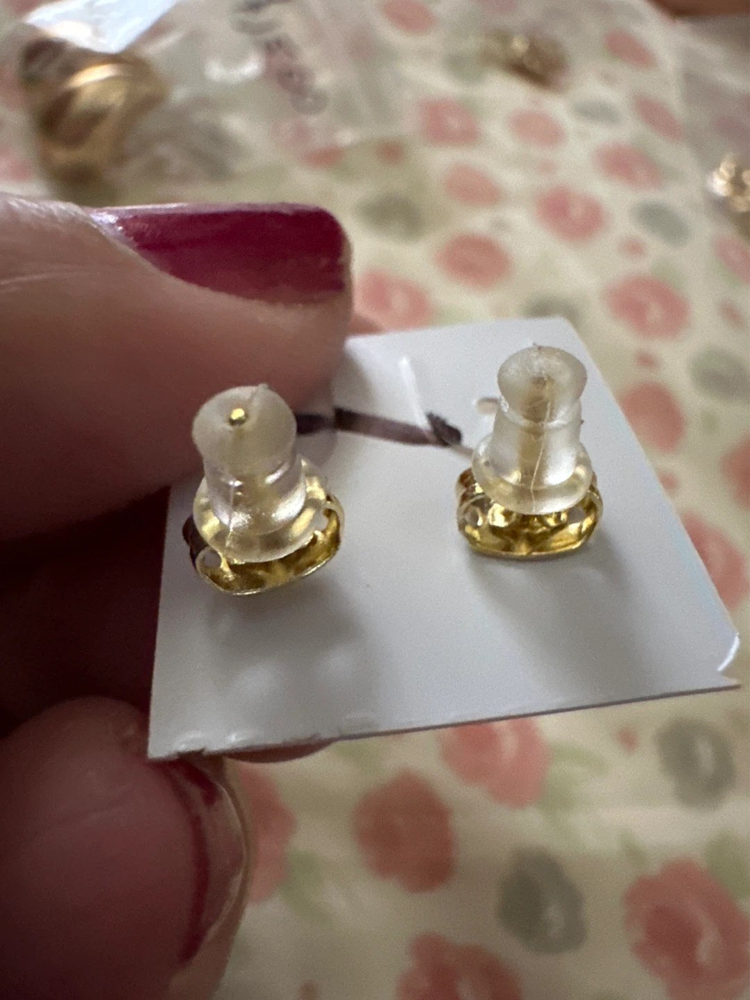 14k laminated Clover Stud Earrings - photo 2