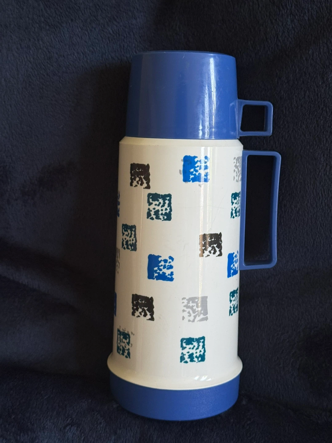 Vintage Thermos Carafe with Blue Cup