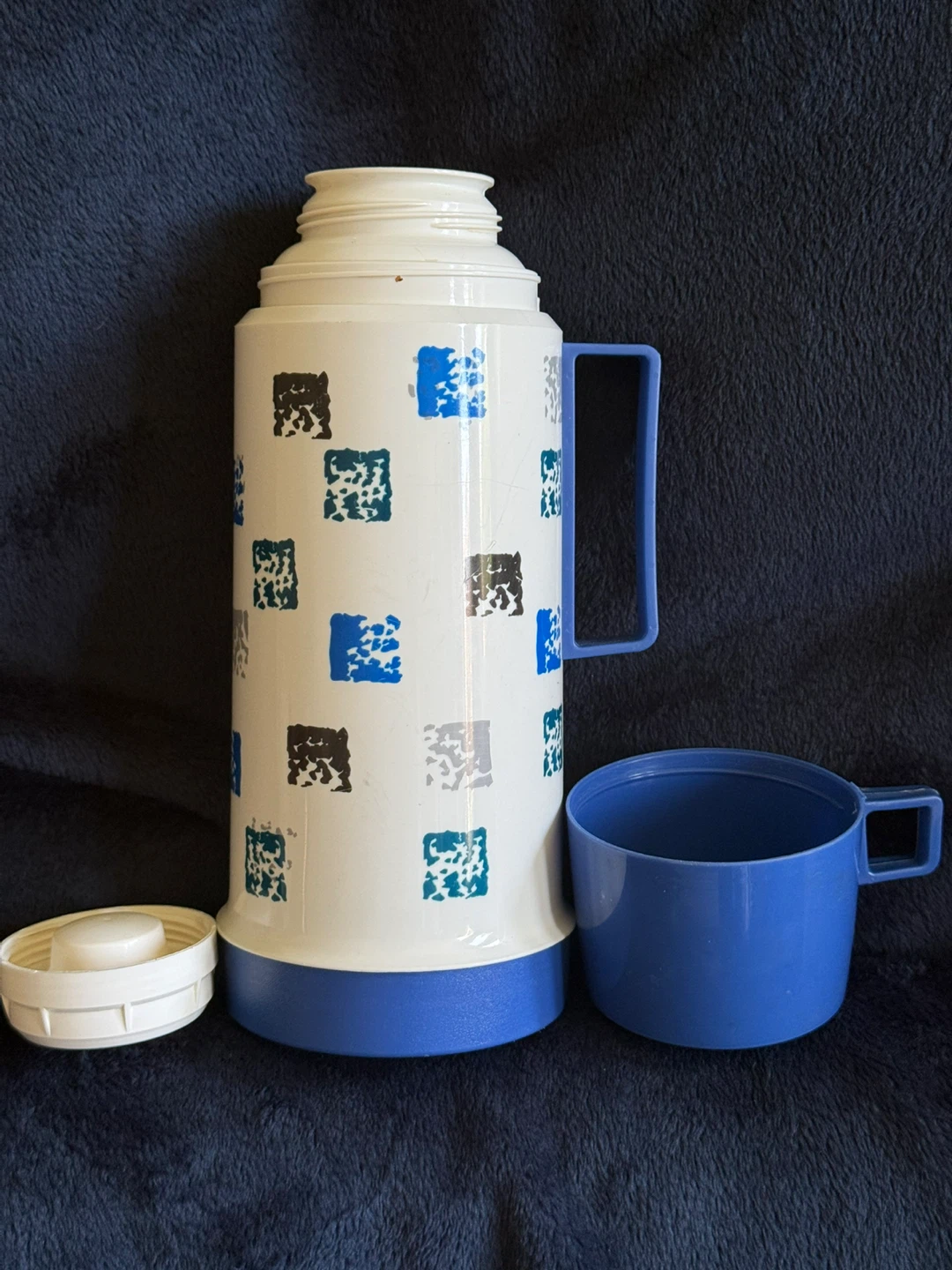 Vintage Thermos Carafe with Blue Cup - photo 2