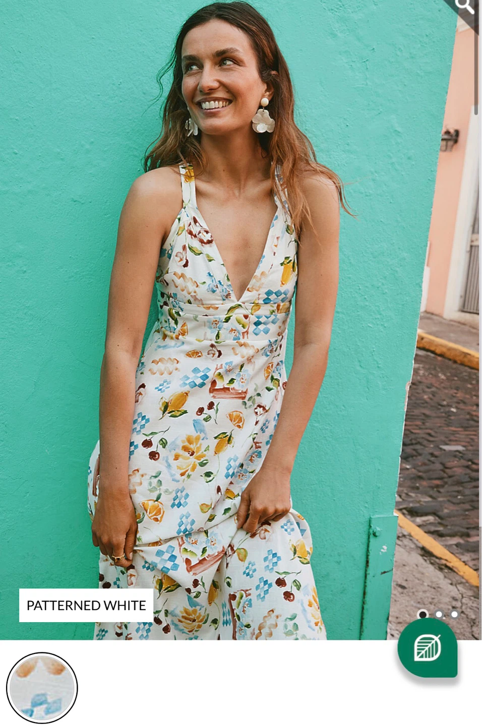 Simons Patterned White Maxi Dress