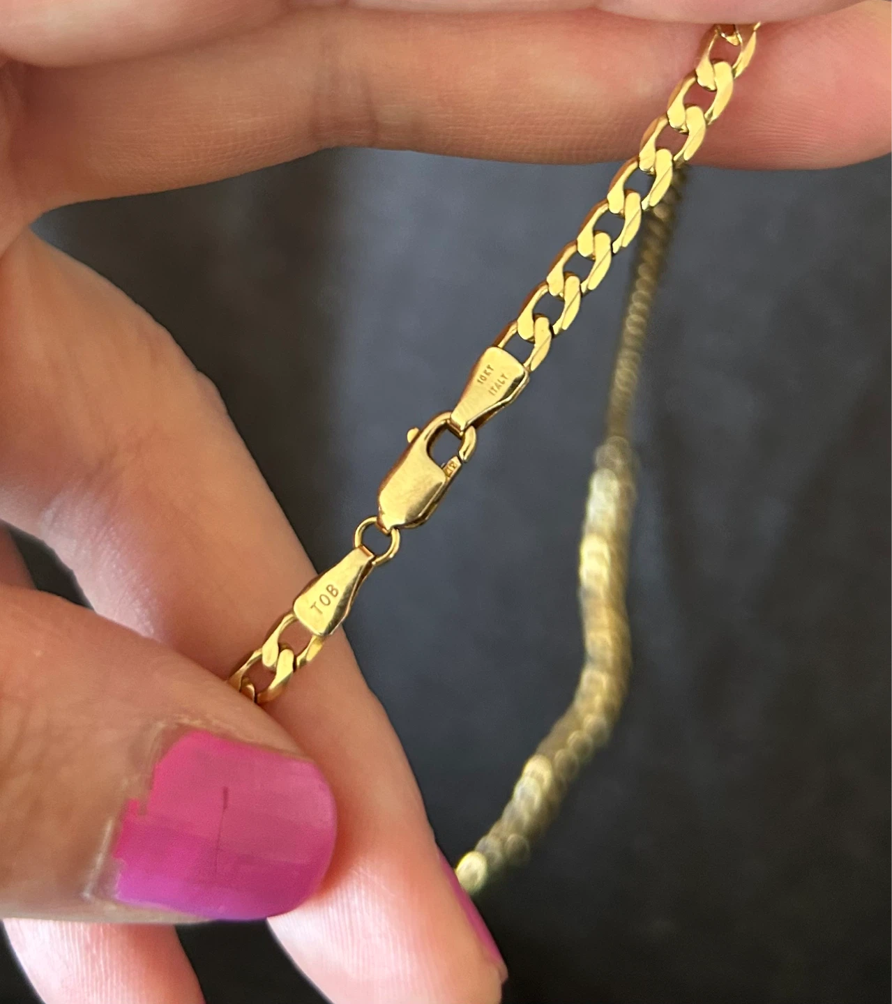 10k solid Gold curb link chain - photo 2
